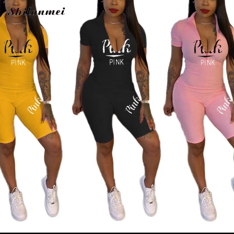 Pink Letter Print Sexy Bodycon Jumpsuit Rompers Summer Women Tracksuit Deep V Neck Slim Short Jumpsuit Sport Casual Clothing 2XL
Pink Letter Print Sexy Bodycon Jumpsuit Rompers Summer Women Tracksuit Deep V Neck Slim Short Jumpsuit Sport Casual Clothing 2XL