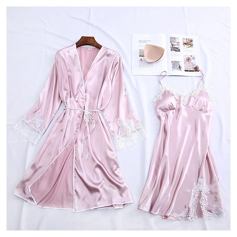 FZSLCYIYI Silk Satin Women Robe & Gown Sets Summer 4 Pcs Sleep +Robe Shorts Sleepwear Sexy Night Gown Nightdress Home Wear
FZSLCYIYI Silk Satin Women Robe & Gown Sets Summer 4 Pcs Sleep +Robe Shorts Sleepwear Sexy Night Gown Nightdress Home Wear