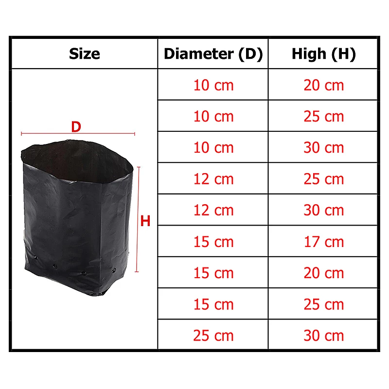 100 Pcs Thicken Nursery Bags Eco-Friendly PE Seedling Bag Seedling Pots with Breathable Holes Garden Sac De Semis Plant Grow Bag
100 Pcs Thicken Nursery Bags Eco-Friendly PE Seedling Bag Seedling Pots with Breathable Holes Garden Sac De Semis Plant Grow Bag