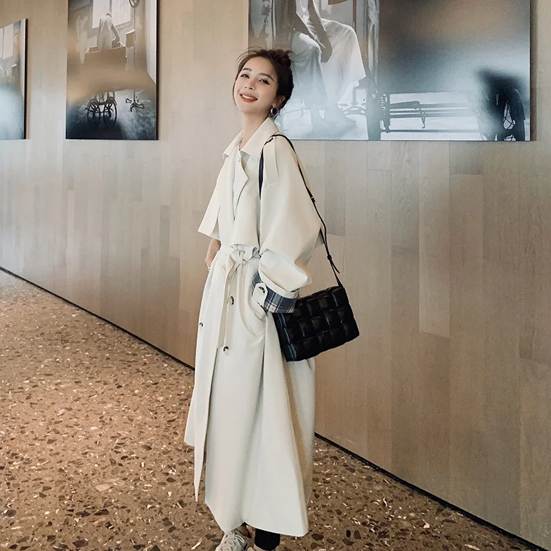 Double Breasted Loose Long Trench Coat Women Korean Elegant Plus Size Casual Bandage Windbreaker Cloak Autumn Winter Overcoat
Double Breasted Loose Long Trench Coat Women Korean Elegant Plus Size Casual Bandage Windbreaker Cloak Autumn Winter Overcoat