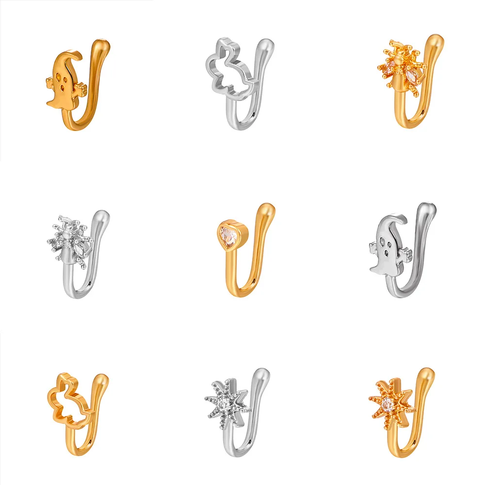 Nose Rings women Fake Piercing Indian Jewelry Non-perforated Nose Clip African Vintage Set Zircon U-shaped Adjustable Piercing
Nose Rings women Fake Piercing Indian Jewelry Non-perforated Nose Clip African Vintage Set Zircon U-shaped Adjustable Piercing