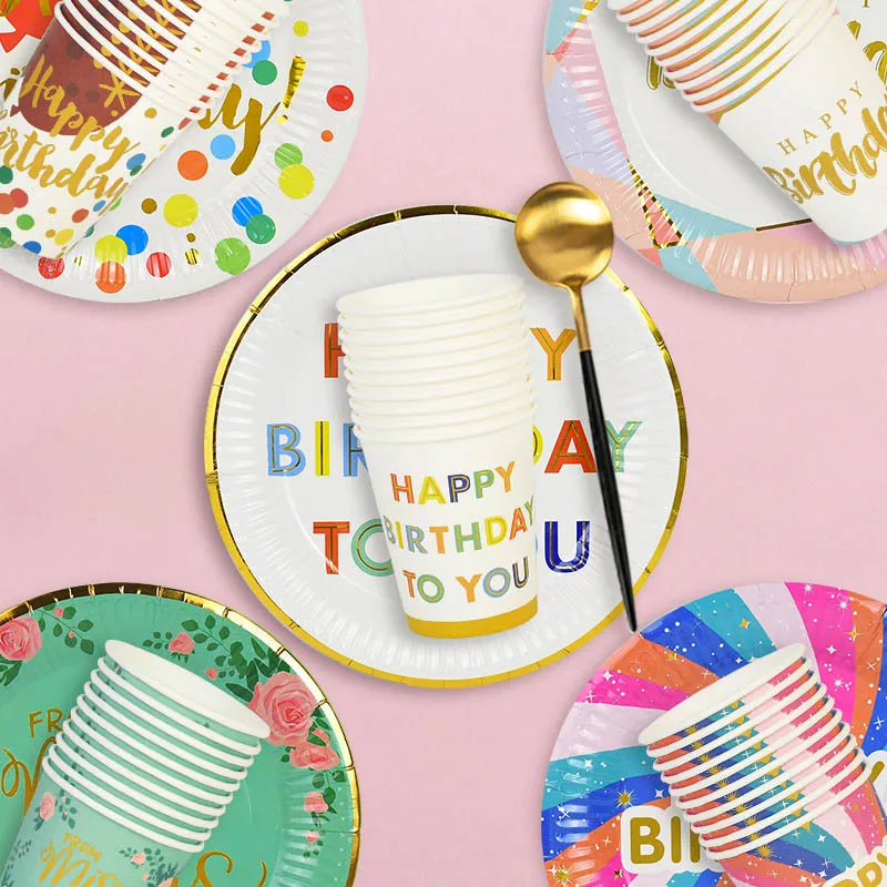 Happy Birthday Paper Plate Cup Set Colorful Disposable Tableware Wedding Birthday Party Dinner Decorations Babby Shower Supplies
Happy Birthday Paper Plate Cup Set Colorful Disposable Tableware Wedding Birthday Party Dinner Decorations Babby Shower Supplies