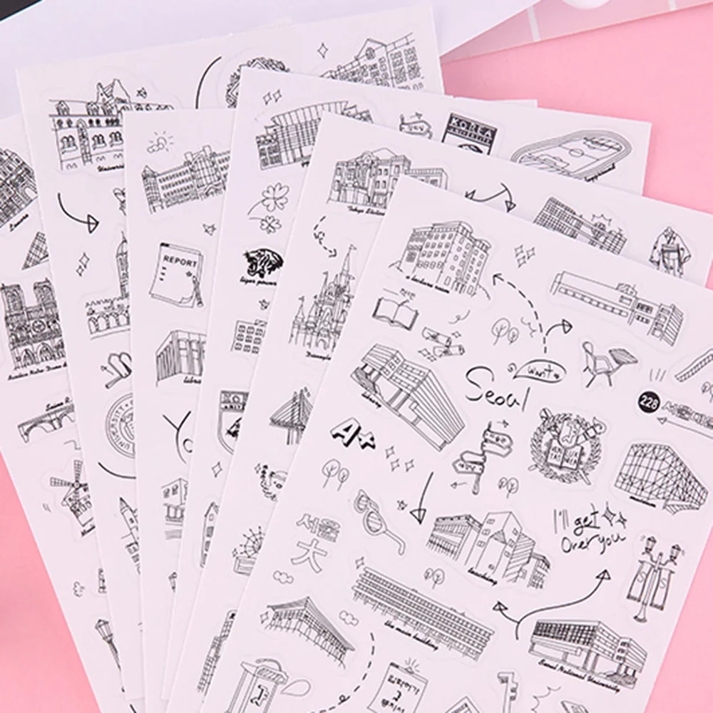 6 Sheets /set Famous World Scenic Tour Stickers Diary DIY Decoration Label PVC Transparent Stamp Sticker
6 Sheets /set Famous World Scenic Tour Stickers Diary DIY Decoration Label PVC Transparent Stamp Sticker