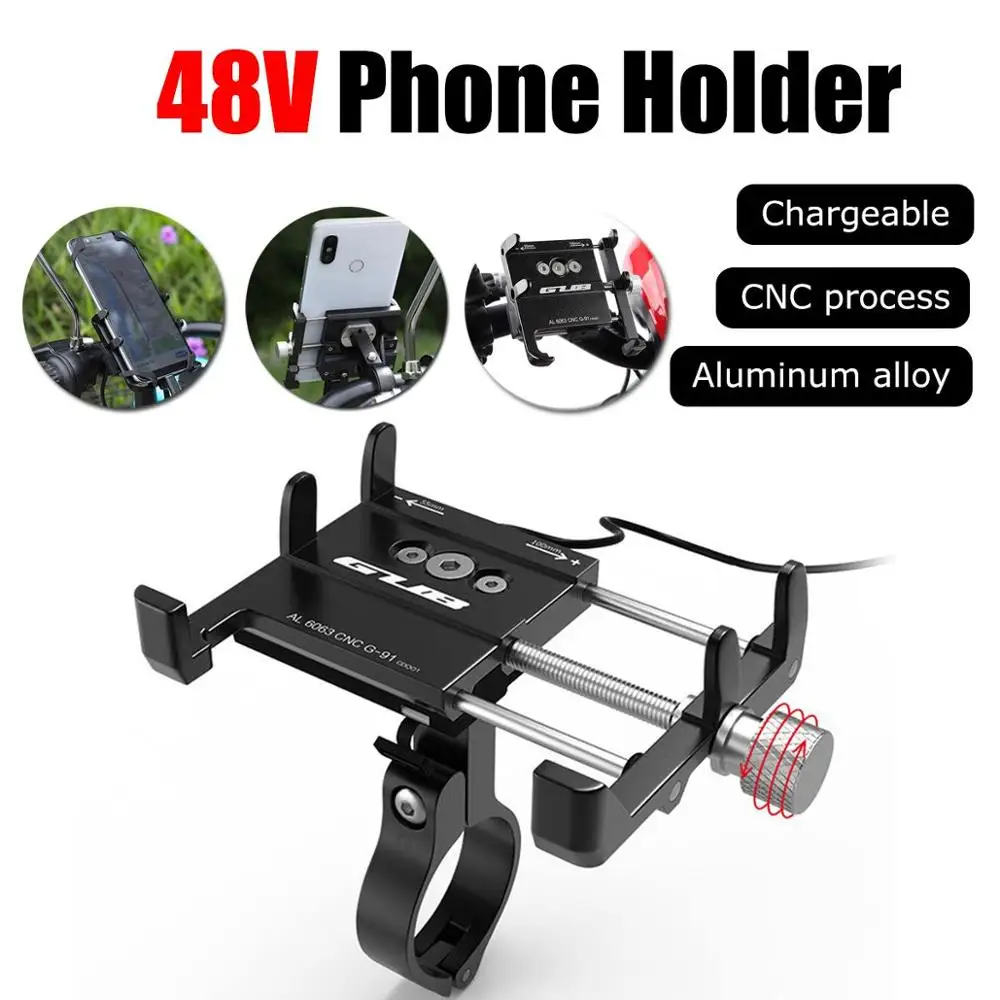 GUB G-91 Aluminum Alloy Phone Holder USB Charging Bike Mount Electric Motorcycle Scooter Mobile Handlebar Stand 
GUB G-91 Aluminum Alloy Phone Holder USB Charging Bike Mount Electric Motorcycle Scooter Mobile Handlebar Stand