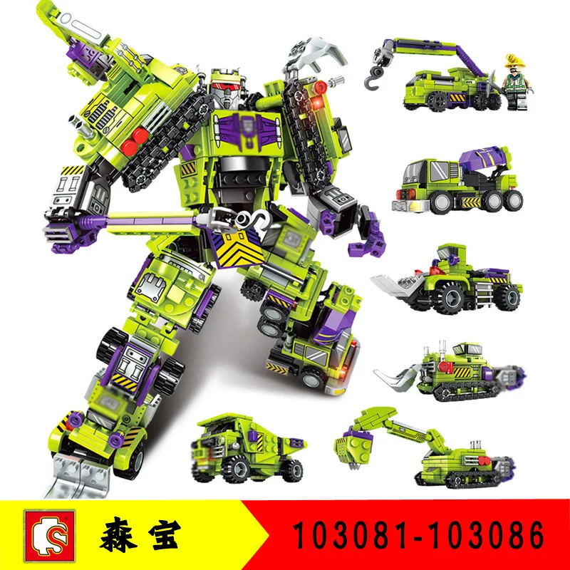 6in1 Action Figure Toy Transformation Robot Compatible CITY Technic Building Block Robots Brick for Boys Birthday Gift
6in1 Action Figure Toy Transformation Robot Compatible CITY Technic Building Block Robots Brick for Boys Birthday Gift