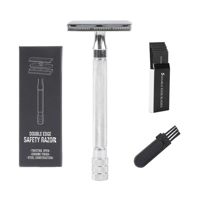Vintage Manual Short Handle Razor with Brush Blade Classic Safety Double Edge K3NE
Vintage Manual Short Handle Razor with Brush Blade Classic Safety Double Edge K3NE