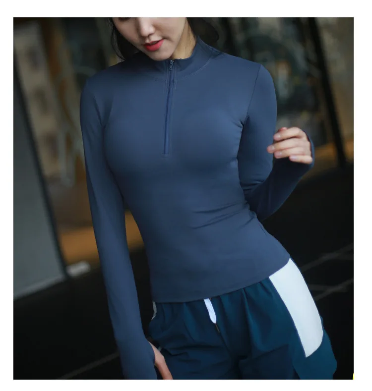 Sexy Women Yoga Top Sport Zipper Long Sleeve Yoga Shirt With Thumb Holes Solid Quick Dry Breathable Gym Fitness Shirt
Sexy Women Yoga Top Sport Zipper Long Sleeve Yoga Shirt With Thumb Holes Solid Quick Dry Breathable Gym Fitness Shirt
