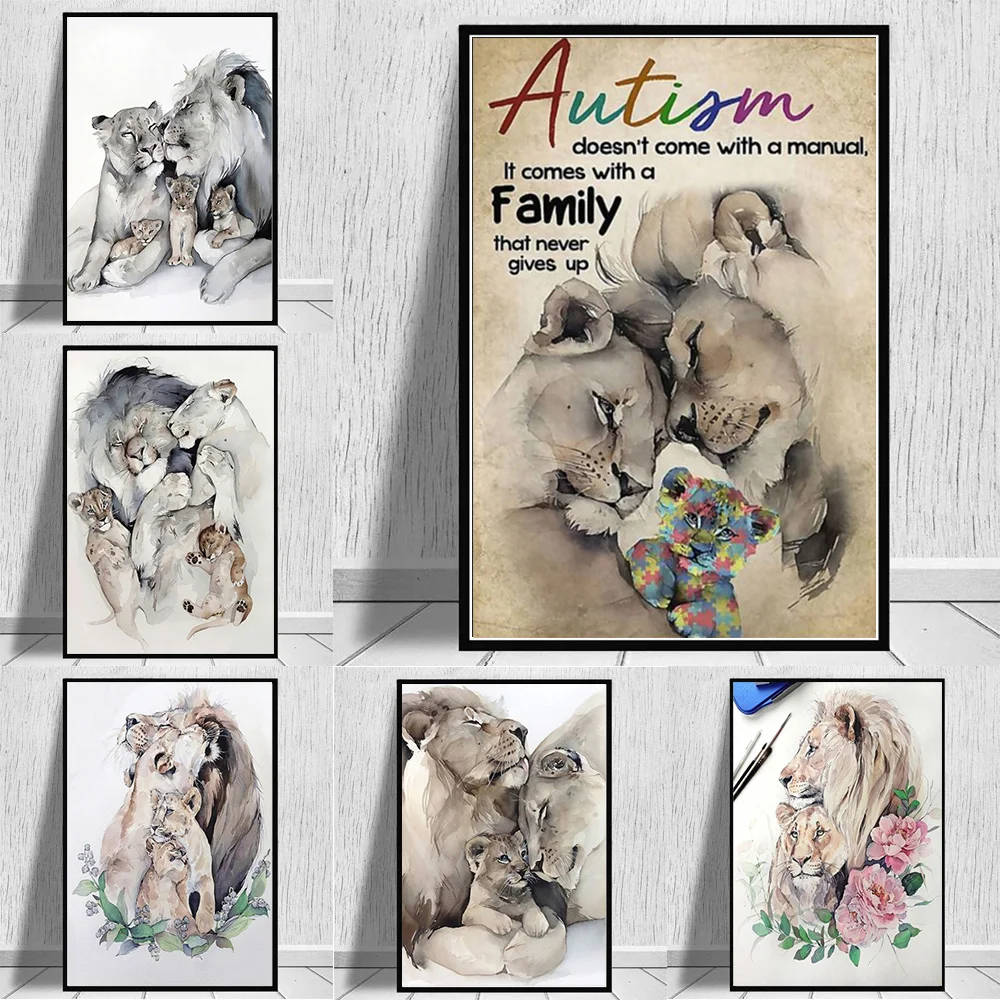 Family Lion Wall Art Canvas Painting Nordic Animal Posters And Print Picture for Modern Living Room Decoration Frameless Cuadros
Family Lion Wall Art Canvas Painting Nordic Animal Posters And Print Picture for Modern Living Room Decoration Frameless Cuadros