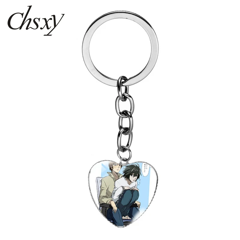 CHSXY Death Note Heart Long Chain Keychain Light Yagami L Ryuk Ryuuku Art Pattern Cabochon Key Ring Jewelry Gifts Accessories
CHSXY Death Note Heart Long Chain Keychain Light Yagami L Ryuk Ryuuku Art Pattern Cabochon Key Ring Jewelry Gifts Accessories