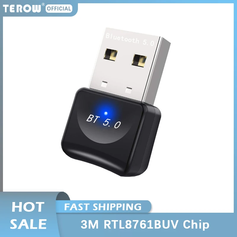 TEROW USB Bluetooth-совместимый адаптер 5 0 USB2.0 3 Мбит/с RTL8761BUV чип передатчик приемник ключ