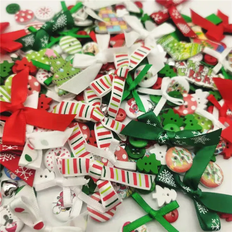 1000pcs Christmas Bag of Buttons And Ribbon Bows Mixed Xmas Tree Bell Stocking Wood Resin Crafts Scrapbook Embellishment DIY
1000pcs Christmas Bag of Buttons And Ribbon Bows Mixed Xmas Tree Bell Stocking Wood Resin Crafts Scrapbook Embellishment DIY