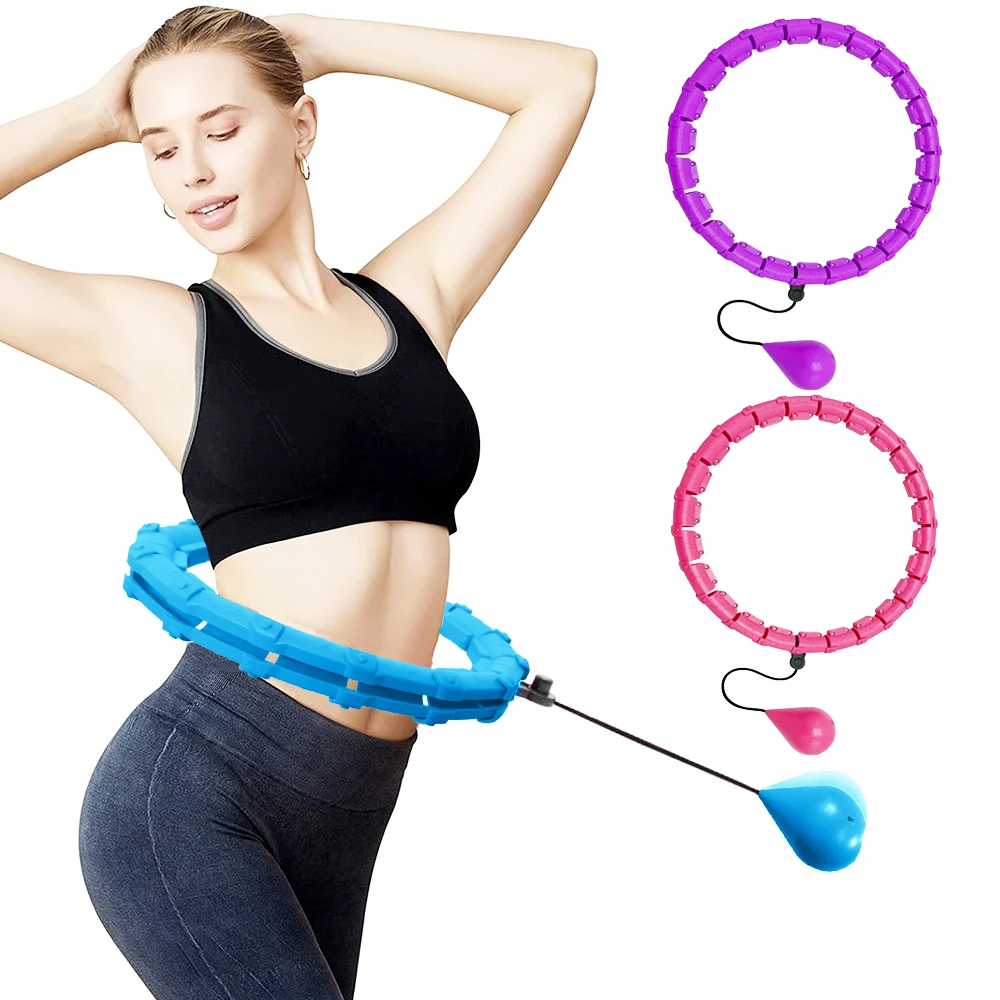 

Smart Weighted Hoola Hoops Abdomen Fitness Massage Hoola Hoop for Adults Weight Loss Child Sport Adjustable Blue Pink Purple