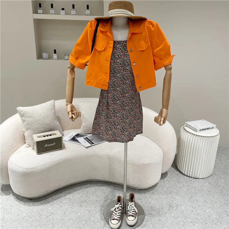 Niche Design Two Piece Set Women's Spring Summer 2021 Fashion Short Denim Jacket + Floral Suspender Dress
Niche Design Two Piece Set Women's Spring Summer 2021 Fashion Short Denim Jacket + Floral Suspender Dress