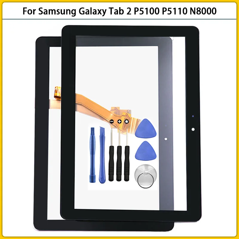 

10.1 inch For Samsung Galaxy Tab 2 GT-P5100 P5100 P5110 Touch Screen Panel Digitizer LCD Front Glass Touchscreen Glass Replace