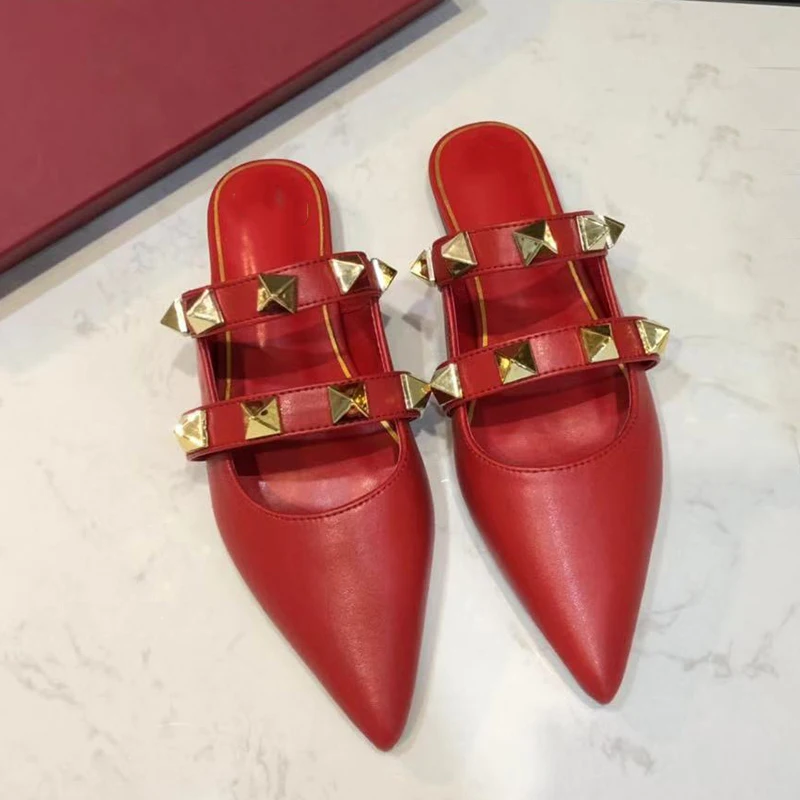 Brand Designer Women's Shoes Sexy Gold Rivet Pointed Toe Slip On Women Shoes Sandals Summer Slippers Sandalias De Mujer W02
Brand Designer Women's Shoes Sexy Gold Rivet Pointed Toe Slip On Women Shoes Sandals Summer Slippers Sandalias De Mujer W02