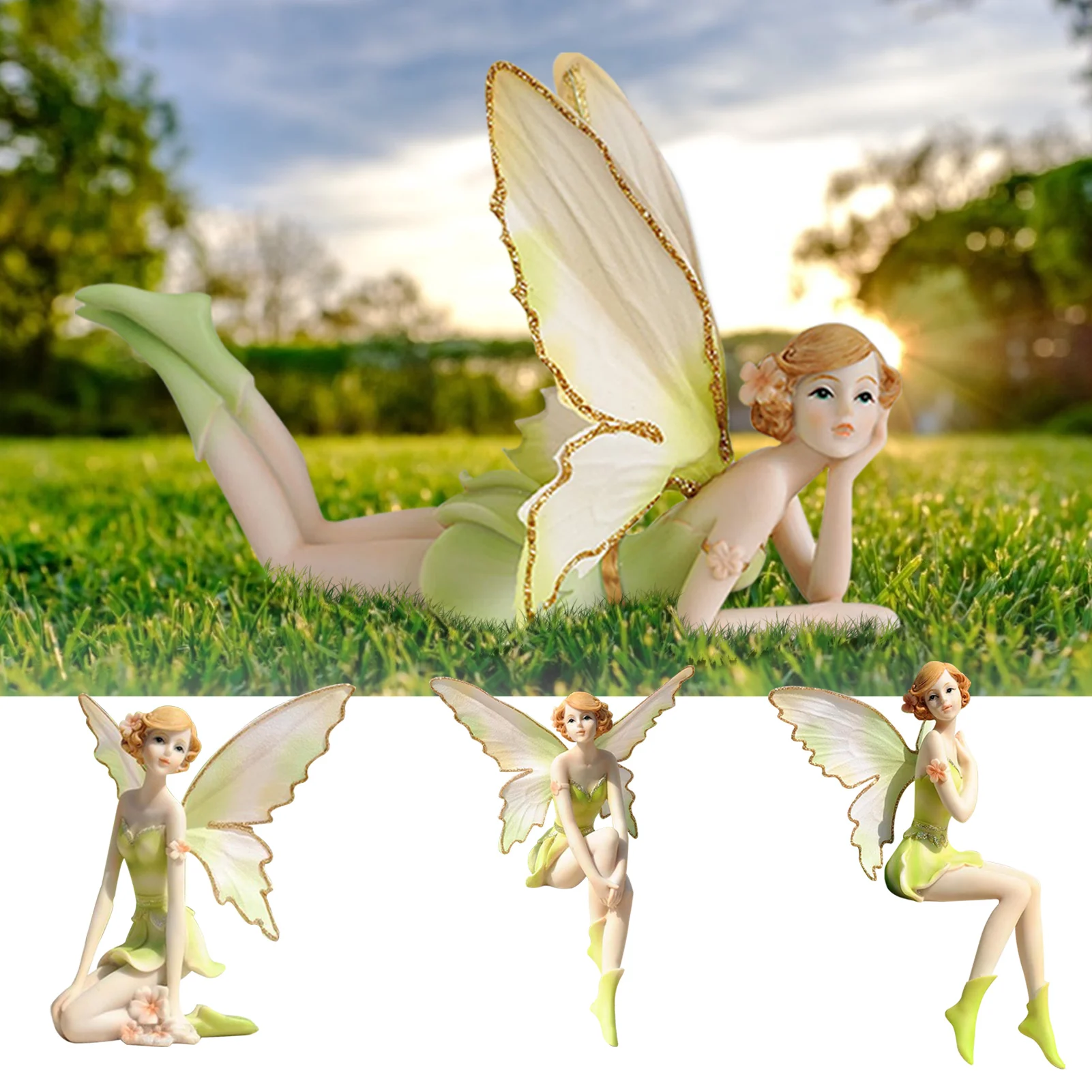 European-style Resin Ornaments Flying Flower Fairy Angel Lifelike Elegant Cute Car Desktop Garden Decoration Sculpture Ornament
European-style Resin Ornaments Flying Flower Fairy Angel Lifelike Elegant Cute Car Desktop Garden Decoration Sculpture Ornament