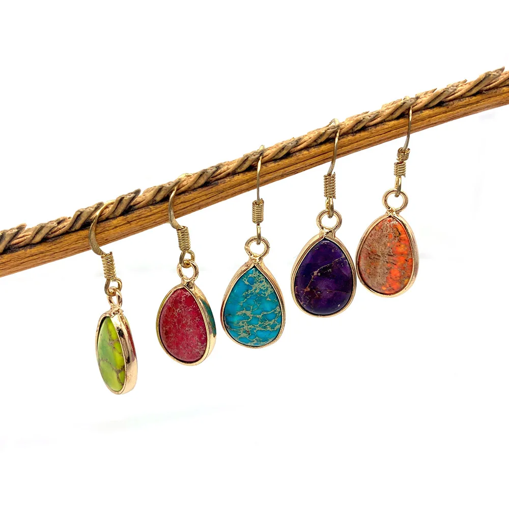 Natural Stone Vintage Bohemian Earrings Jewelry Drop-shaped Colorful Turquoise Gemstone Handmade Pendant Earrings Ladies Jewelry
Natural Stone Vintage Bohemian Earrings Jewelry Drop-shaped Colorful Turquoise Gemstone Handmade Pendant Earrings Ladies Jewelry