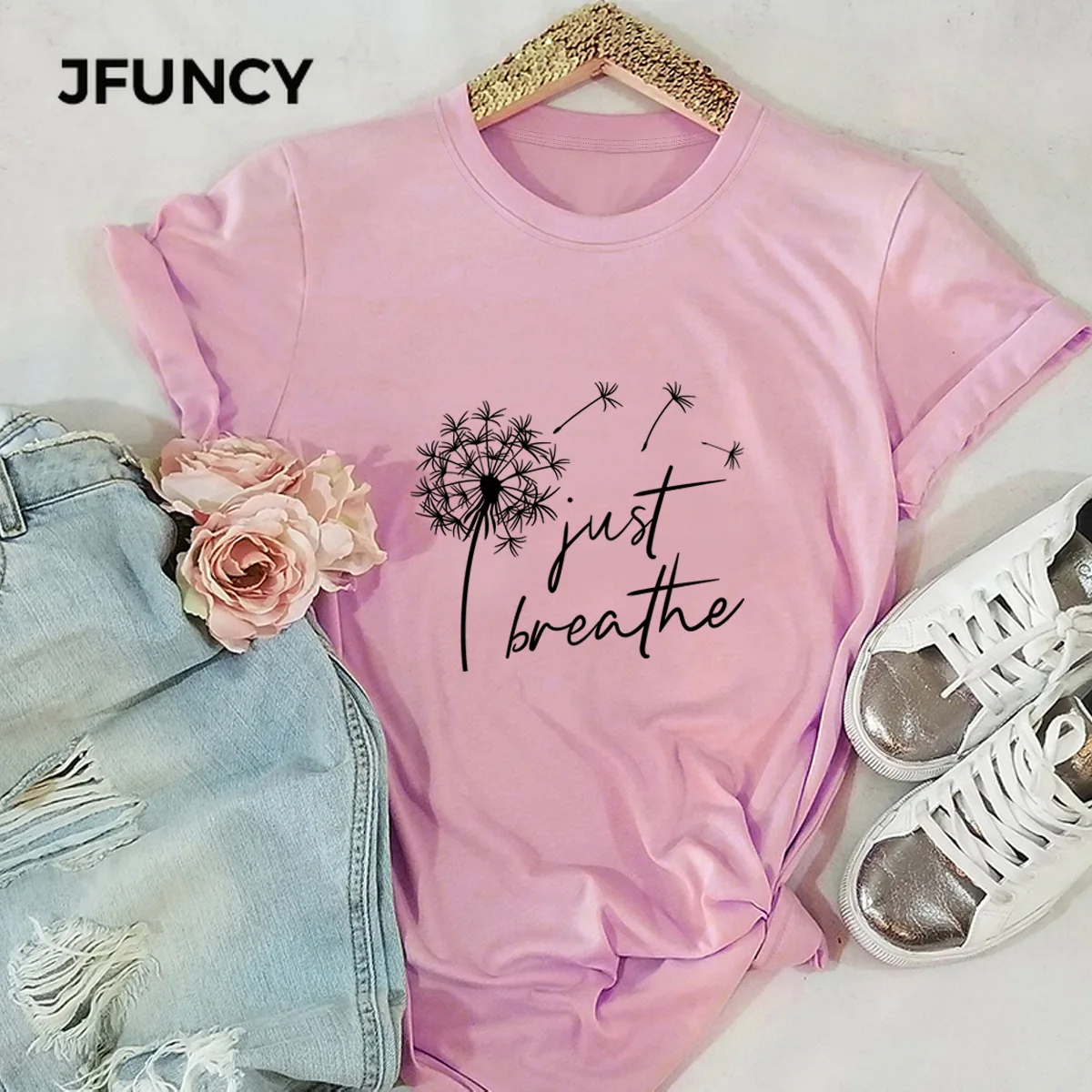 JFUNCY женская футболка с буквенным принтом S-5XL Kawaii Harajuku женские рубашки верхняя