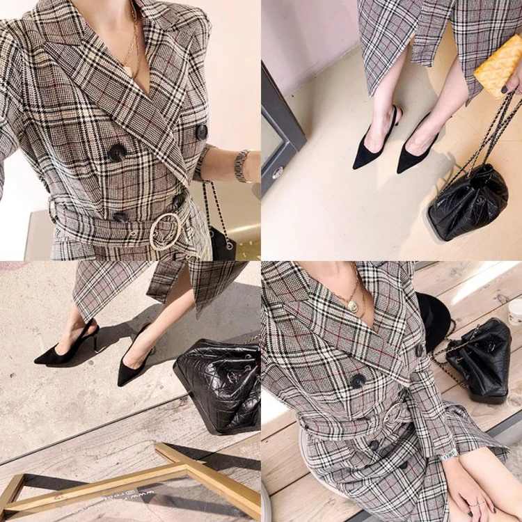 New Autumn Long Sleeve Double Breasted Long Trench wool Coat Female plaid Women Windbreaker Manteau Femme Hiver Overcoat 
New Autumn Long Sleeve Double Breasted Long Trench wool Coat Female plaid Women Windbreaker Manteau Femme Hiver Overcoat