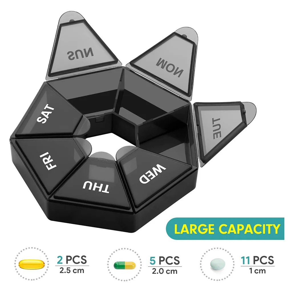 2pcs/set Pills Organizer Portable Food Grade Medicine Box Plastic Vitamin Storage Cases 7 Days Week Jewelry Storage Container
2pcs/set Pills Organizer Portable Food Grade Medicine Box Plastic Vitamin Storage Cases 7 Days Week Jewelry Storage Container