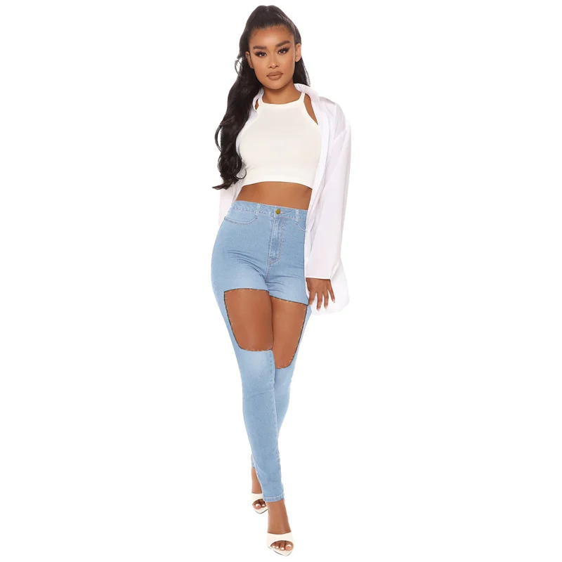 New 5XL Fashion Women Trend Big Ripped Sexy Jeans Plus Size Front And Back Hollow Out Narrow Leg Jeans High Waist Tight Trousers
New 5XL Fashion Women Trend Big Ripped Sexy Jeans Plus Size Front And Back Hollow Out Narrow Leg Jeans High Waist Tight Trousers