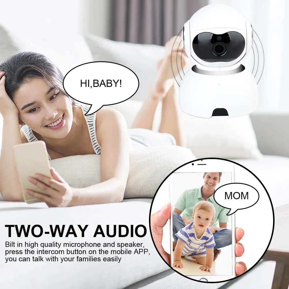 HD 720P AI Wireless WiFi IP Camera Smart Automatic Tracking Security Surveillance CCTV Camera Two Way Intercom For Home
HD 720P AI Wireless WiFi IP Camera Smart Automatic Tracking Security Surveillance CCTV Camera Two Way Intercom For Home