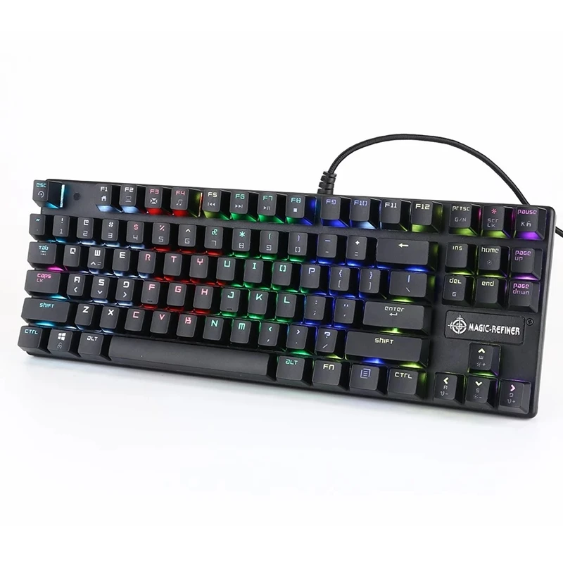 ic-Refiner 1506 Mechanical Gaming Keyboard USB Wired RGB Backlight Blue Switch 87 Keys for Gamer Office E-Sports English Vers
ic-Refiner 1506 Mechanical Gaming Keyboard USB Wired RGB Backlight Blue Switch 87 Keys for Gamer Office E-Sports English Vers