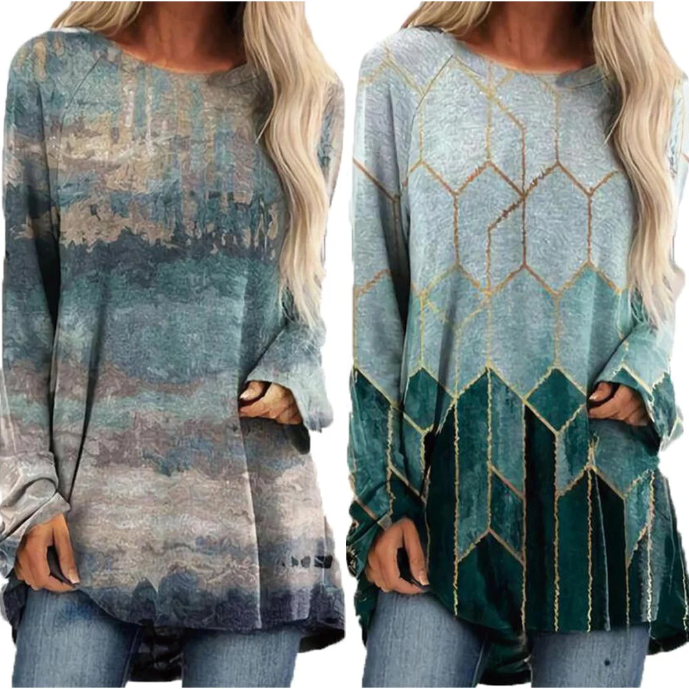 Loose T Shirt Women Harajuku Landscape Printed Women Top Long Sleeve Casual T-Shirt Casual O Neck T Shirt Female Plus Size
Loose T Shirt Women Harajuku Landscape Printed Women Top Long Sleeve Casual T-Shirt Casual O Neck T Shirt Female Plus Size