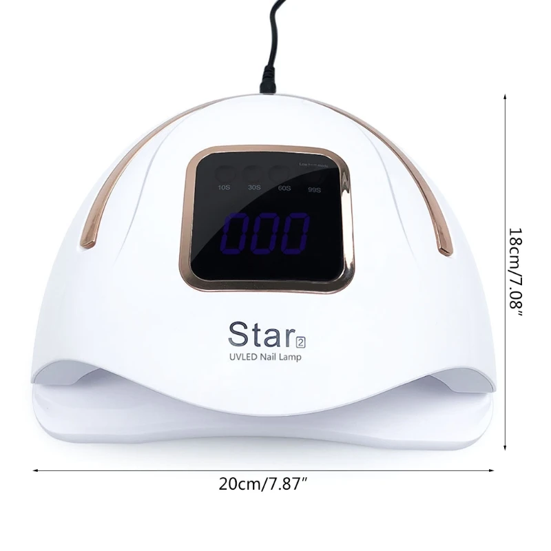 72W Nail Lamp Portable UV LED Nails Dryer Gel Polish Curing Light Manicure Machine with 4 Timer Setting Smart LCD Display C1FF
72W Nail Lamp Portable UV LED Nails Dryer Gel Polish Curing Light Manicure Machine with 4 Timer Setting Smart LCD Display C1FF
