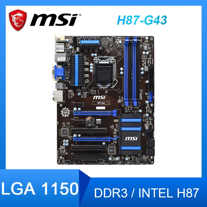 MSI H87-G43 Motherboard LGA 1150 Intel H87 DDR3 PCI-E 3.0 USB3.0 SATA III Micro ATX Placa-mãe For Core i3-4130 Xeon E3-1245 v3
MSI H87-G43 Motherboard LGA 1150 Intel H87 DDR3 PCI-E 3.0 USB3.0 SATA III Micro ATX Placa-mãe For Core i3-4130 Xeon E3-1245 v3