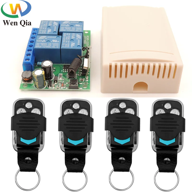 433Mhz Universal Wireless Remote Control AC110V 220V 10A 4CH Rf Relay Receiver and Transmitter for Electric Curtain, Garage
433Mhz Universal Wireless Remote Control AC110V 220V 10A 4CH Rf Relay Receiver and Transmitter for Electric Curtain, Garage
