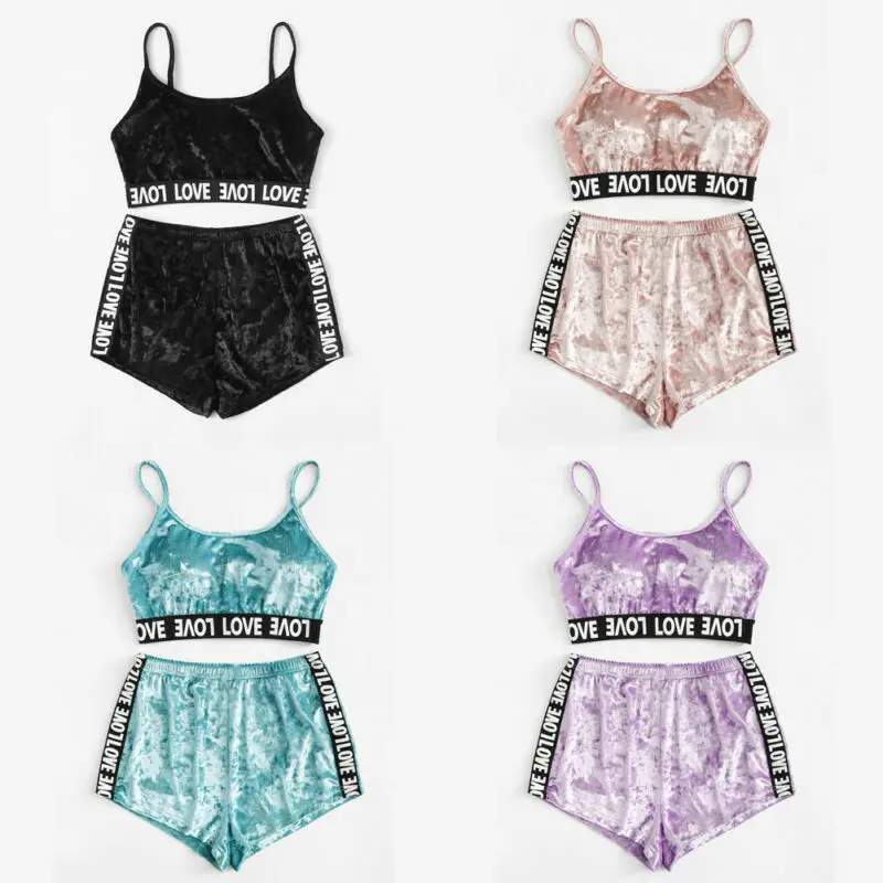 Summer Women Sexy Pajamas Velvet Pijamas Sleepwear Deep V Sling Lingerie Set
Summer Women Sexy Pajamas Velvet Pijamas Sleepwear Deep V Sling Lingerie Set