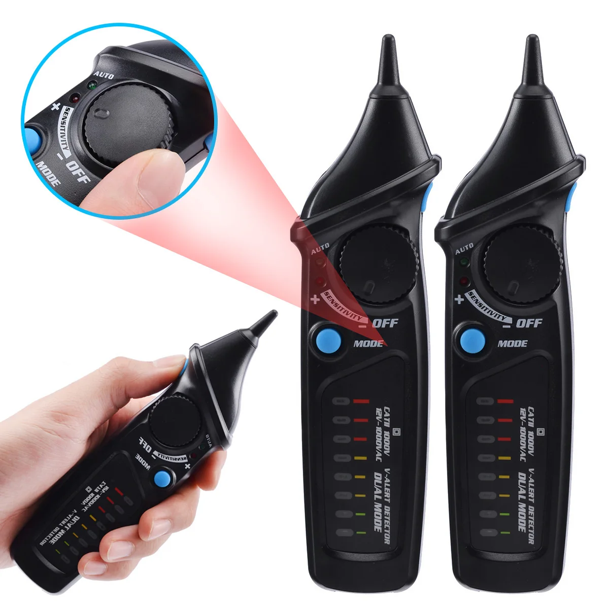 Non-Contact Voltage Detector Indicator Electrical Tester Induction Test Pen Voltage Meter AC 12V-1000V with LED Flashlight
Non-Contact Voltage Detector Indicator Electrical Tester Induction Test Pen Voltage Meter AC 12V-1000V with LED Flashlight