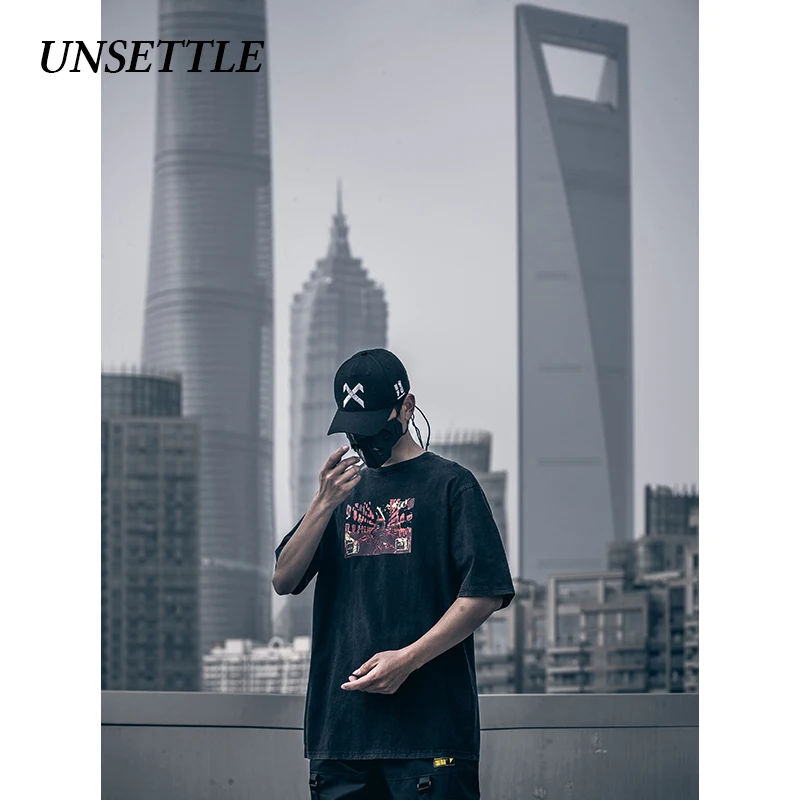 UNSETTLE 2020SS Harajuku футболки летние мужские/женские хип хоп Забавные с принтом рок
