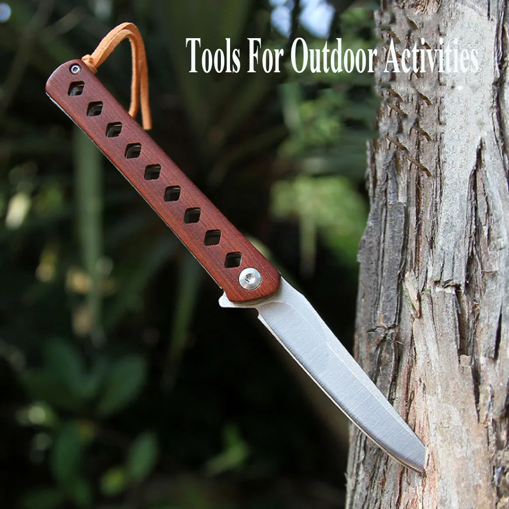 Sandalwood Handle Tactical Folding Knife 3CR13MOV Blade Outdoor Survival Hunting Pocket Knife Self-defense Camping Tools
Sandalwood Handle Tactical Folding Knife 3CR13MOV Blade Outdoor Survival Hunting Pocket Knife Self-defense Camping Tools