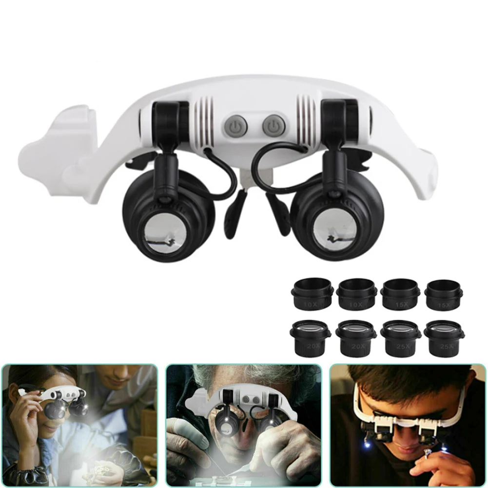 10X 15X 20X 25X Head Wearing Magnifier Double Eye Magnifying Glasses With LED Jewelry Appraisal Watch Repair Tool
10X 15X 20X 25X Head Wearing Magnifier Double Eye Magnifying Glasses With LED Jewelry Appraisal Watch Repair Tool