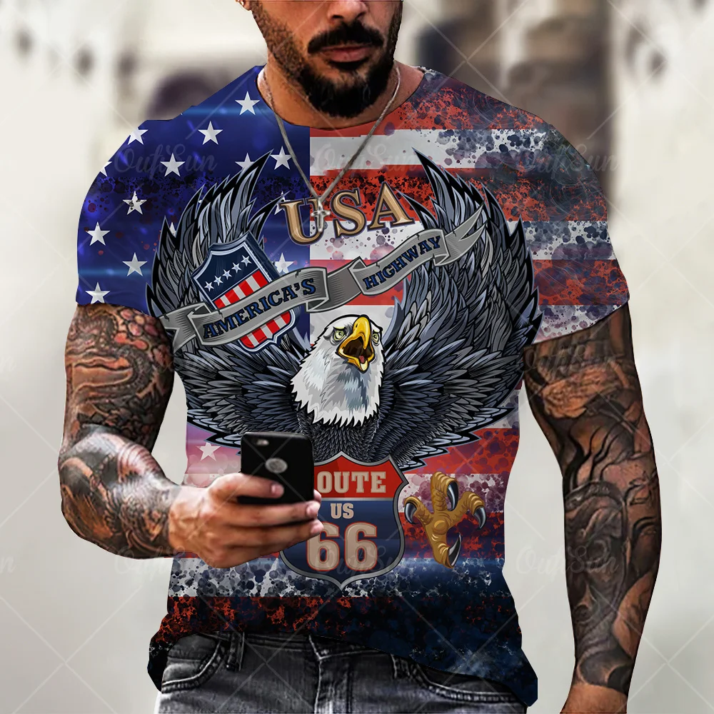 Fashion American Flag Men's T Shirt Summer Short Sleeve Oversized Loose Retro T-Shirt American Route 66 Letter Print Tops Tees
Fashion American Flag Men's T Shirt Summer Short Sleeve Oversized Loose Retro T-Shirt American Route 66 Letter Print Tops Tees
