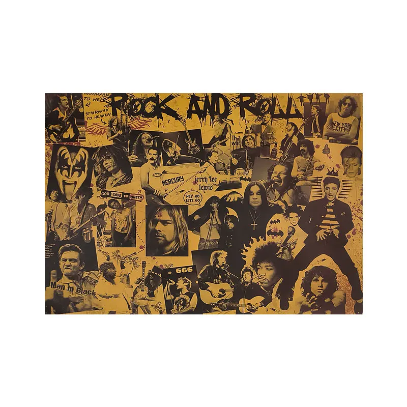 Rock famous people collection classic retro kraft paper poster nostalgic bar home decoration wall stickers
Rock famous people collection classic retro kraft paper poster nostalgic bar home decoration wall stickers
