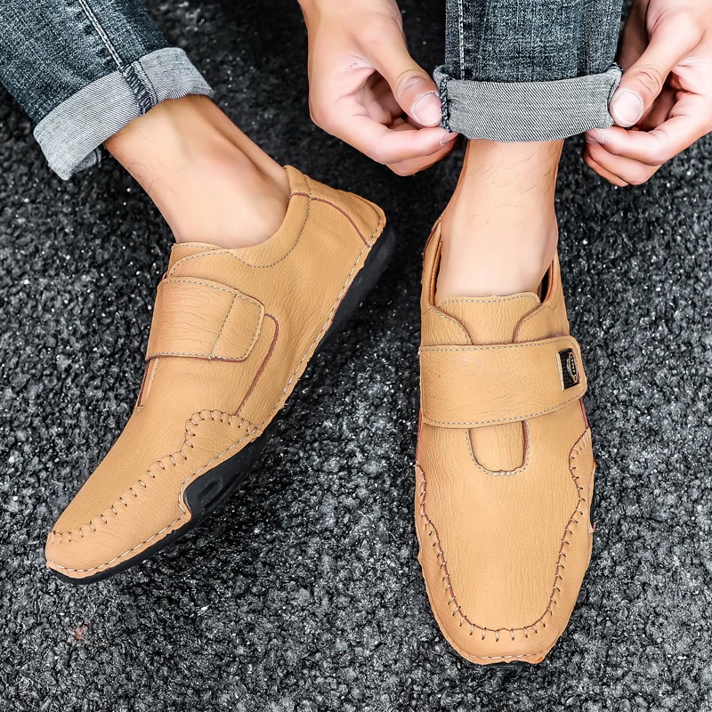 Classic British Fashionable Men's Leather Loafers Shoes Mens Comfortable office Style Breathable Slip On Velcro Casual flats
Classic British Fashionable Men's Leather Loafers Shoes Mens Comfortable office Style Breathable Slip On Velcro Casual flats