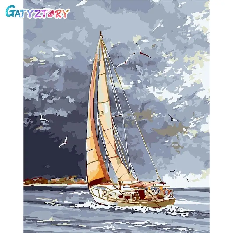 GATYZTORY Sailboat Painting By Numbers Acrylic Paint DIY Paint By Number For Home Decor ON Canvas Painting For Wall Art 40x50CM
GATYZTORY Sailboat Painting By Numbers Acrylic Paint DIY Paint By Number For Home Decor ON Canvas Painting For Wall Art 40x50CM