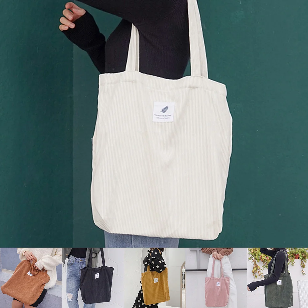 Women Corduroy Shoulder Bag Shopping Bag Female New Canvas Environmental Storage Handbag Reusable Foldable Eco Grocery Totes
Women Corduroy Shoulder Bag Shopping Bag Female New Canvas Environmental Storage Handbag Reusable Foldable Eco Grocery Totes