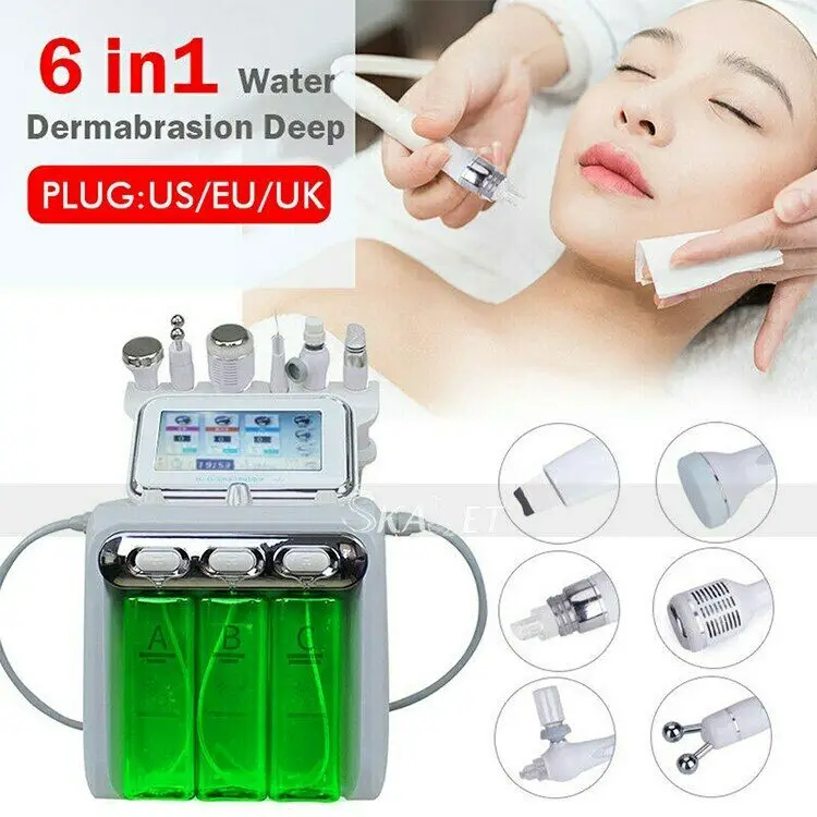 

6 In 1 Hydra Dermabrasion BIO Light RF Vacuum Face Pore Cleaning Skin Care Water Oxygen Jet Peel Machine