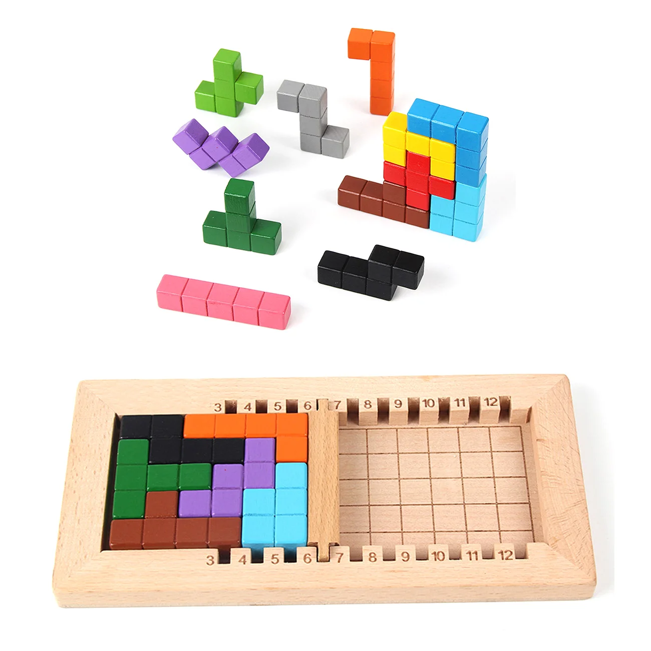 Wooden Blocks Puzzle Brain Teasers Toy Building Blocks Game Colorful Wood Puzzles Intelligence Educational Gift
Wooden Blocks Puzzle Brain Teasers Toy Building Blocks Game Colorful Wood Puzzles Intelligence Educational Gift