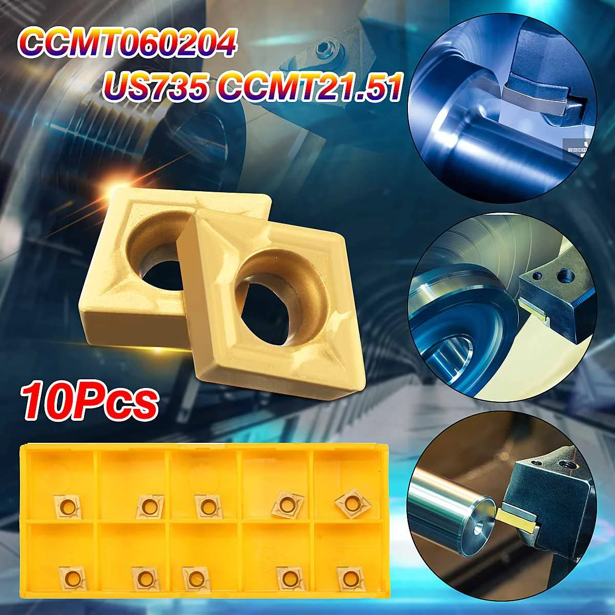 10 шт. CCMT060204 US735 CCMT21.51 CNC карбидные вставки для стали/нержавеющей стали
10 шт. CCMT060204 US735 CCMT21.51 CNC карбидные вставки для стали/нержавеющей стали