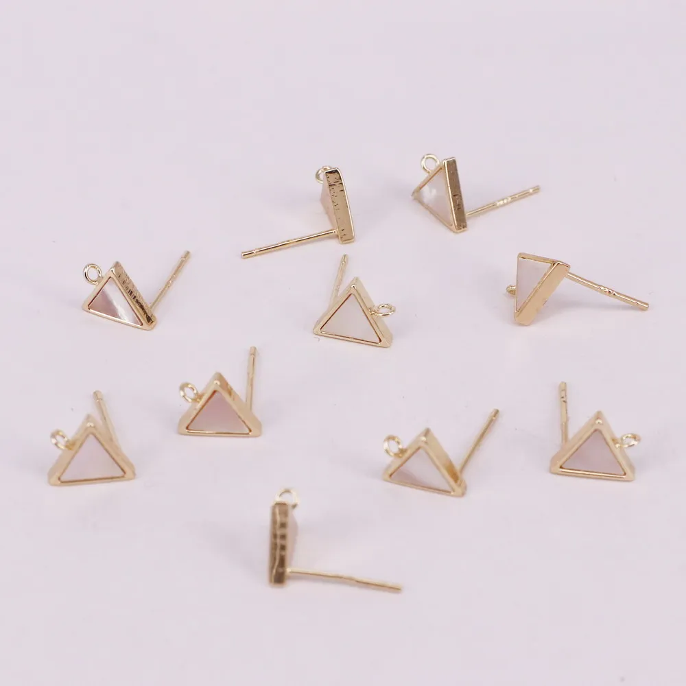 brass triangle ear stud fittings with mop silver pin allergy free high quality 14K gold plated DIY jewelry accessory
brass triangle ear stud fittings with mop silver pin allergy free high quality 14K gold plated DIY jewelry accessory