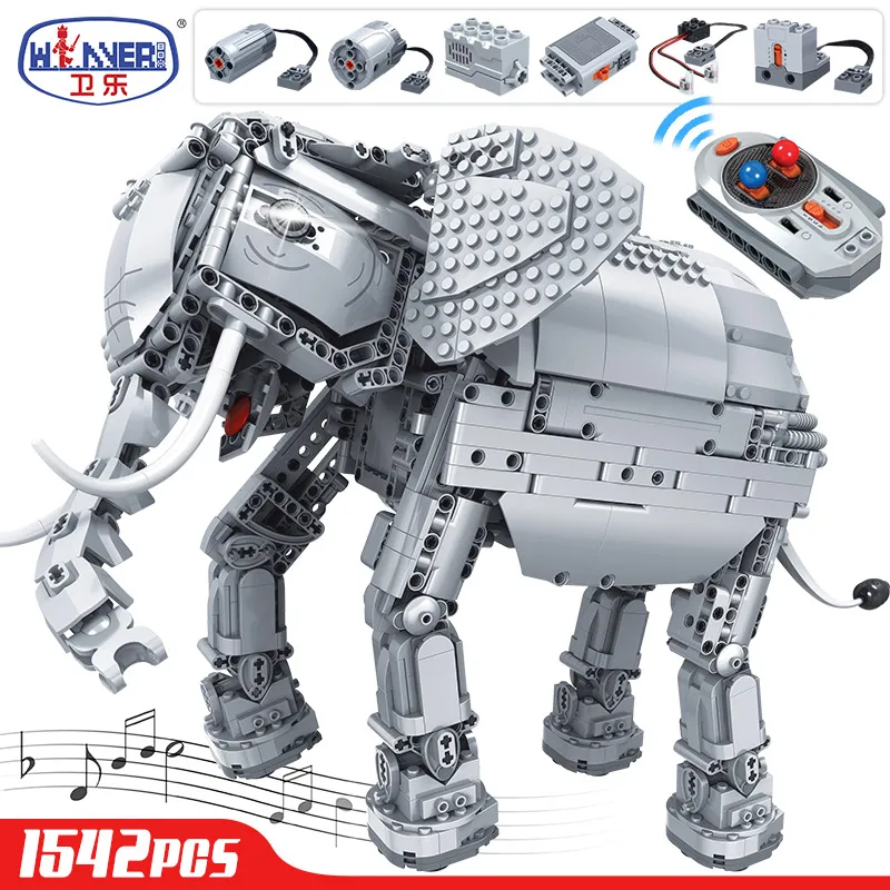 1542pcs Technical RC Elephant Building Blocks Creative Remote Control Animal Electric Bricks Toys for Children Gifts 7107
1542pcs Technical RC Elephant Building Blocks Creative Remote Control Animal Electric Bricks Toys for Children Gifts 7107