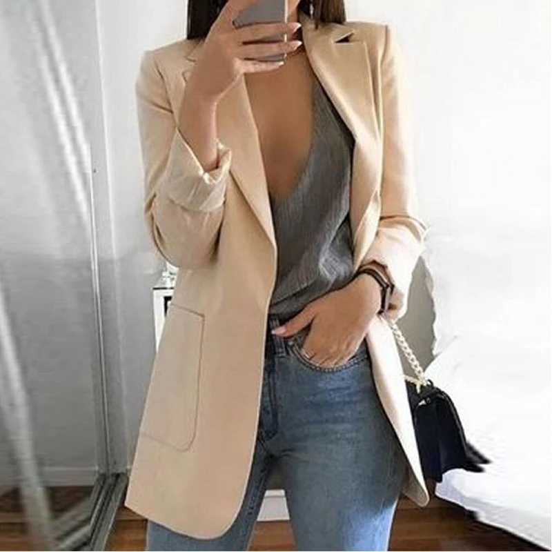 New Women's Casual Mid Trench Coat Lapel Slim Cardigan Outdoor Work Suit Jackets
New Women's Casual Mid Trench Coat Lapel Slim Cardigan Outdoor Work Suit Jackets
