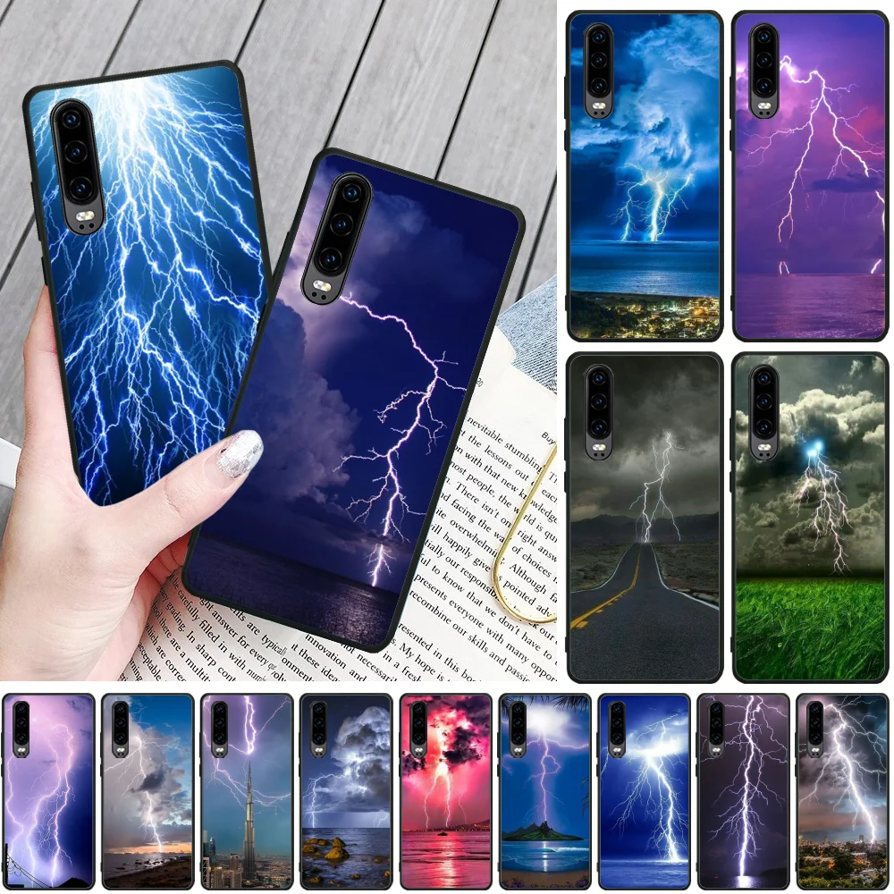 

Lightning Unique Phone Case for Huawei P30 P40 P20 pro lite cases Beautiful cover mate 20 lite p smart 2019 nova 5t fundas etui