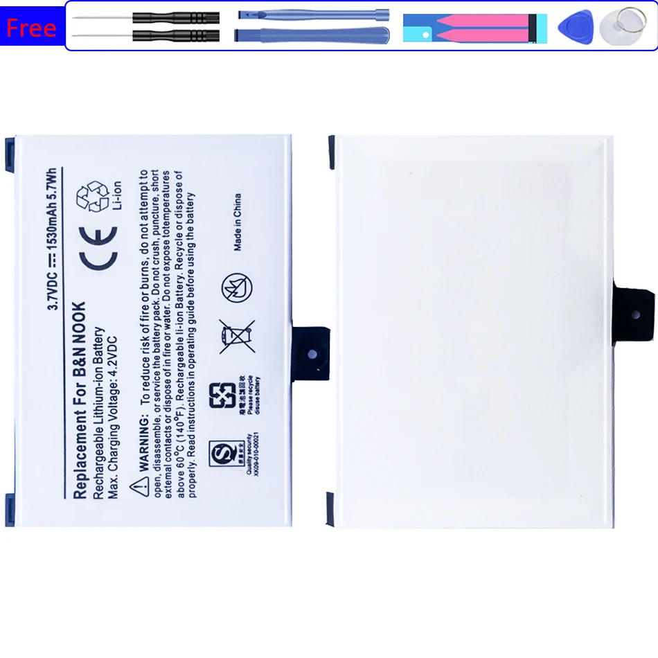 1530mAh Battery BNRB454261 BNRB1530 For Barnes & Noble Nook Classic BNRV100 BNRZ100
1530mAh Battery BNRB454261 BNRB1530 For Barnes & Noble Nook Classic BNRV100 BNRZ100