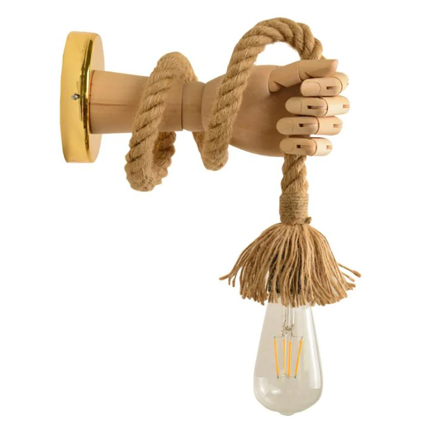 Creative Wooden Hand Wall Sconce with Adjustable Hemp Rope, Wall Light Fixture Industrial Lamp Fixture for Bar, Living Room Cafe
Creative Wooden Hand Wall Sconce with Adjustable Hemp Rope, Wall Light Fixture Industrial Lamp Fixture for Bar, Living Room Cafe